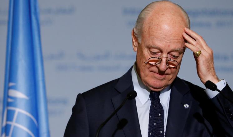 دي ميستورا قال إنه لا يتوقع المعجزات خلال مباحثات جنيف 5 (رويترز)