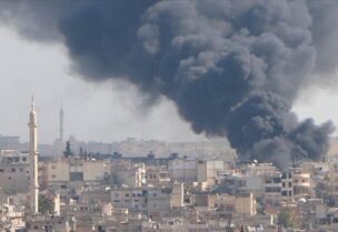 قصف على مدينة إدلب- أ{شيفية