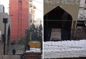 صور من حمولة طحين يقوم حزب الله بإفراغها في مستودعاته
