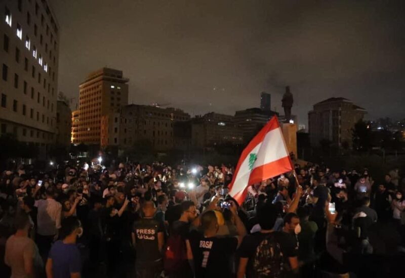 تظاهرات لبنان في ساحة الرياض الصلح بيروت