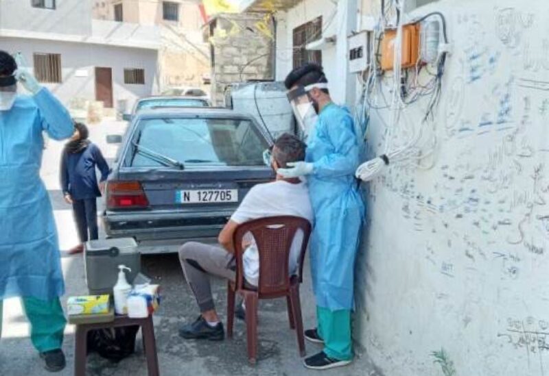 إجراء فحوص pcr لمخالطين في مخيم المية ومية