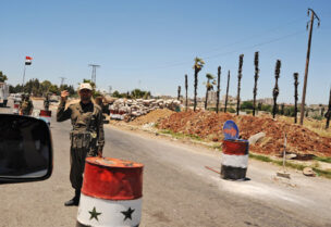 حاجز أمني لقوات النظام في سوريا