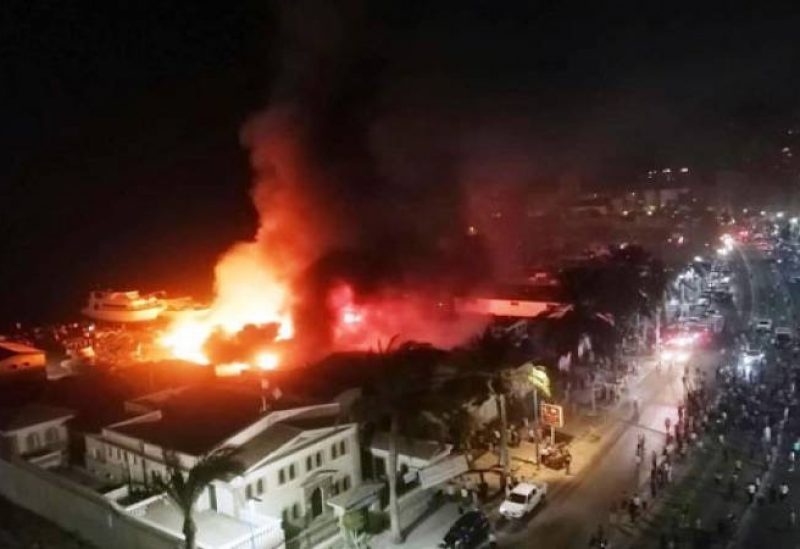 حريق بمرسى للمراكب في الاسكندرية