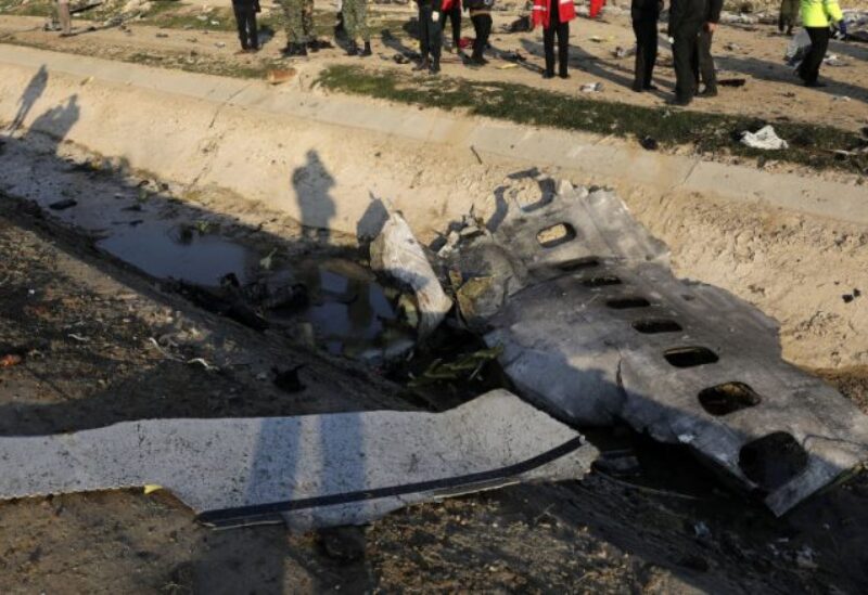 حطام الطائرة الأوكرانية التي أسقطها الحرس الثوري الإيراني