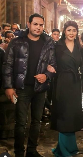 غادة عبدالرازق مع زوجها