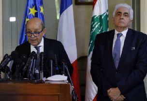 ناصيف حتي مع وزير الخارجية الفرنسي