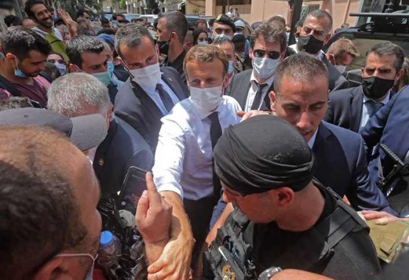 زيارة الرئيس ماكرون البارحة إلى أحياء بيروت المتضررة
