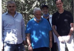 بشار الأسد مع وجهاء عائلة مخلوف وإسماعيل