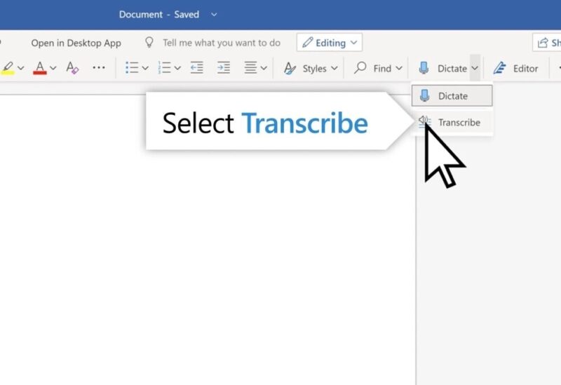 ميزة النسخ الصوتي Transcribe من مايكروسوفت