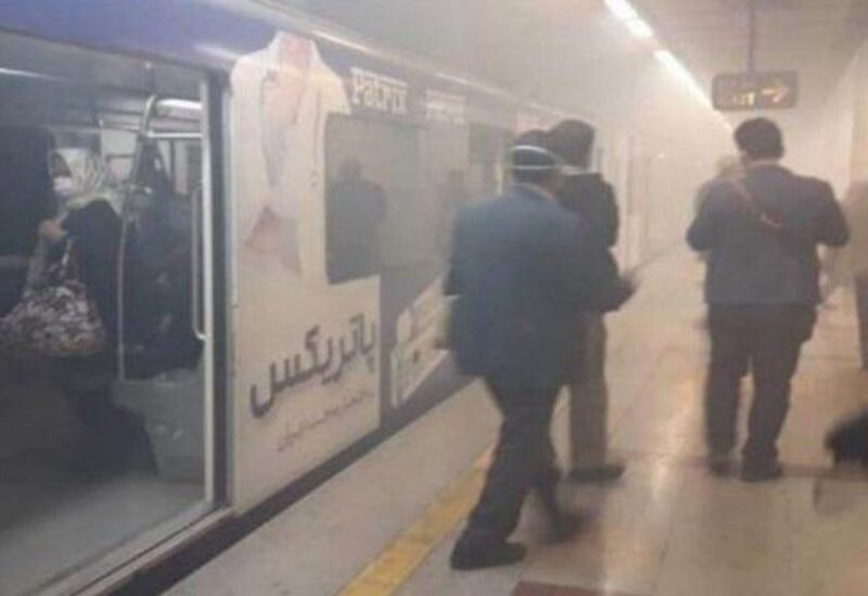 حريق بمحطة مترو في طهران
