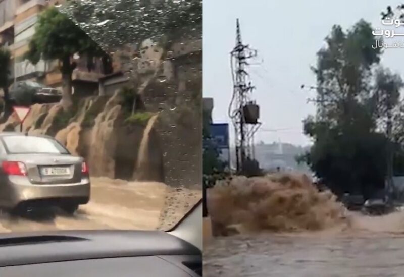 الفيضانات اجتاحت مناطق وطرق عدة في لبنان