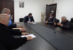 وفد نقابة موزعي الغاز في اجتماع مع المدير العام للاقتصاد