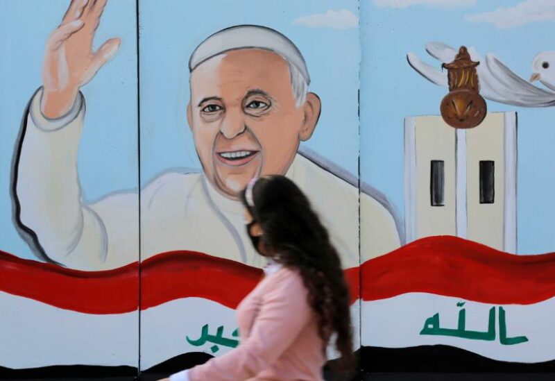 جدارية لبابا الفاتيكان بالعراق