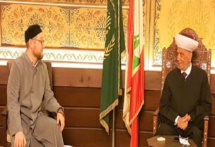 المفتي دريان خلال استقباله مفتي موسكو