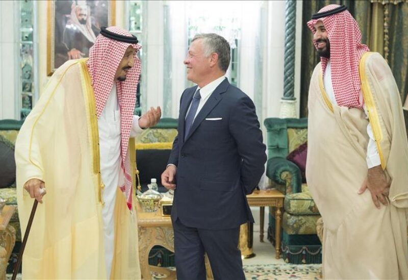 الملك سلمان وولي عهده والملك عبد الله الثاني