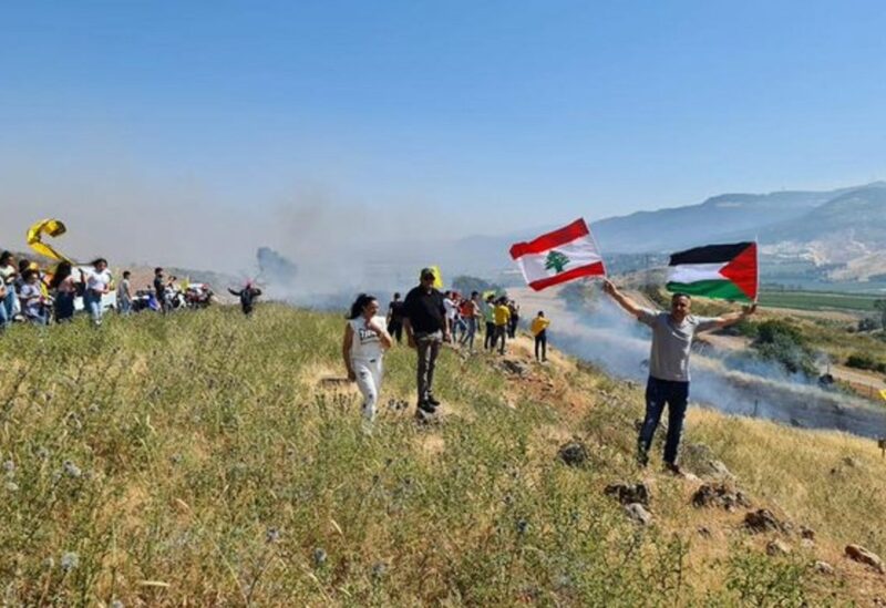 مظاهرات دعما لفلسطين على الحدود اللبنانية