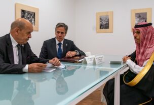 وزراء خارجية السعودية وأميركا وفرنسا