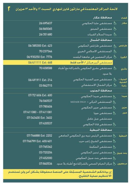 ماراتون فايزر من وزارة الصحة