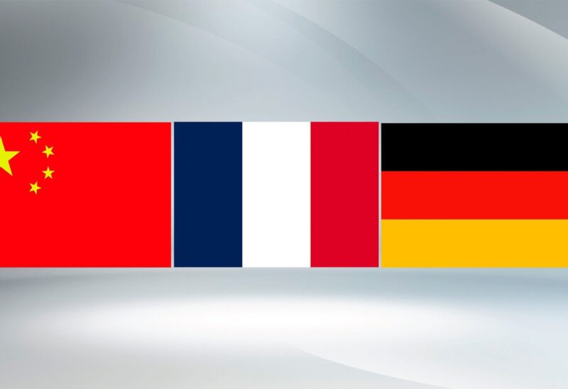 أعلام ألمانيا وفرنسا والصين