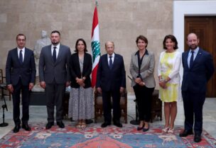 عون مع وفد من مجلس الشيوخ الفرنسي
