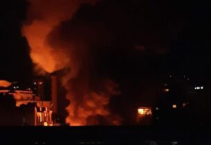 حريق هائل في مؤسسة كهرباء لبنان في منطقة قصقص