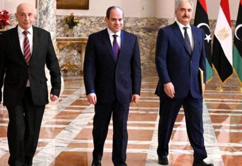 حفتر والسيسي وعقيلة صالح