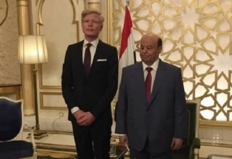 الرئيس اليمني منصور هادي والمبعوث الأممي هانس غروندبرغ