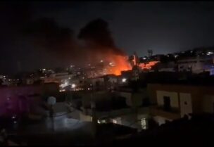 صورة لإنفجار مخيم برج الشمال جنوب لبنان