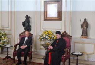 خلوة بين رئيس الجمهورية ميشال عون والبطريرك الراعي، قبيل قداس عيد الفصح في بكركي