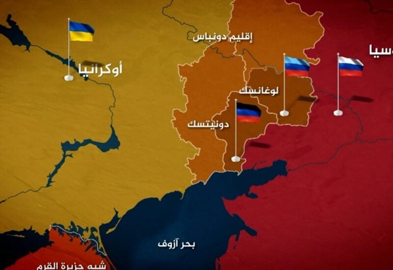 موقع دونباس على الخارطة الأوكرانية