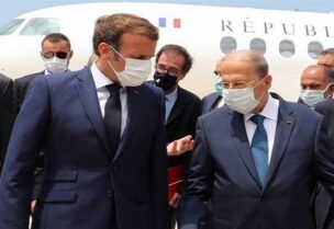 الرئيس ميشال عون ونظيره الفرنسي ايمانويل ماكرون
