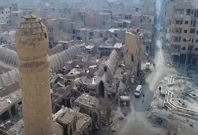 آثار الدمار في حي التضامن في دمشق