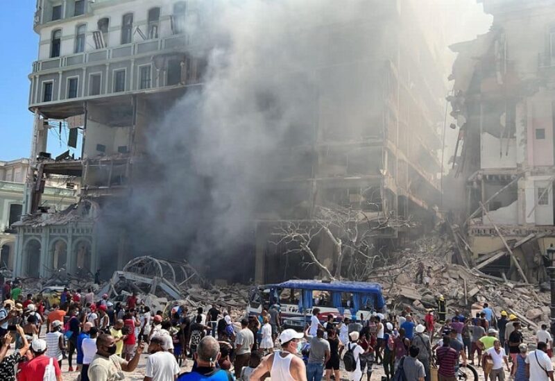 انفجار ضخم في فندق بوسط هافانا