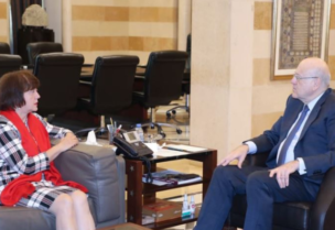 ميقاتي مع المنسقة الخاصة للأمم المتحدة في لبنان "جوانا فرونتسكا"