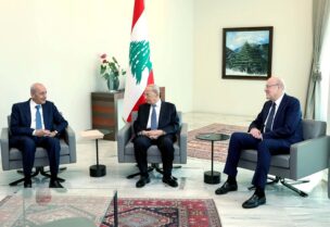 الرؤساء نجيب ميقاتي وميشال عون ونبيه بري