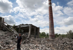 آثار القصف الروسي على العاصمة الأوكرانية كييف