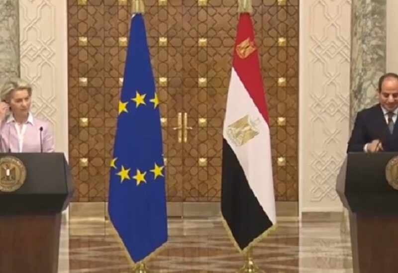 مؤتمر صحفي مشترك بين الرئيس المصري، عبد الفتاح السيسي، ورئيسة المفوضية الأوروبية أورسولا فون دير لاين
