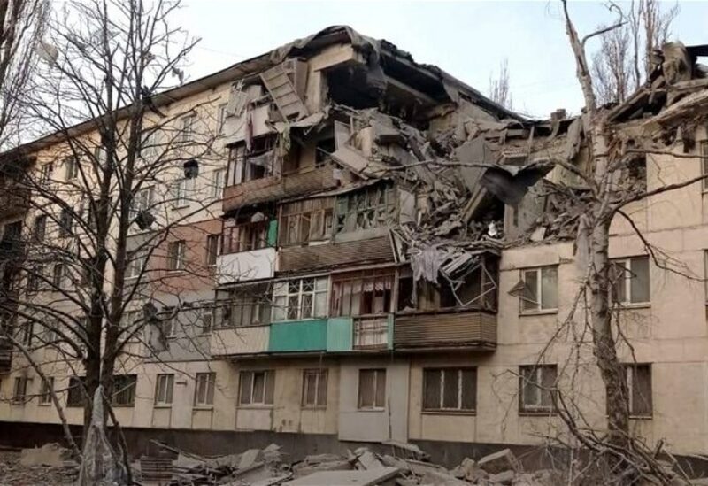 قصف روسي على بناية أوكرانية- أرشيفية
