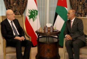 الرئيس نجيب ميقاتي ورئيس الوزراء الأردني بشر الخصاونة