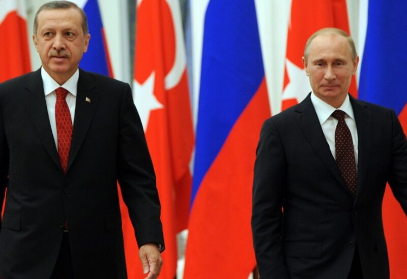 الرئيس الروسي فلاديمر بوتن ونظيره التركي رجب طيب أردوغان