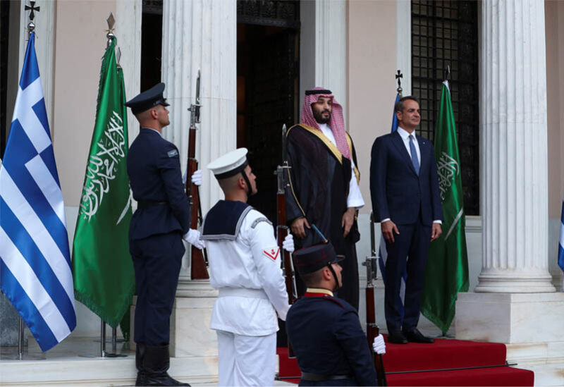 ولي العهد السعودي ورئيس الوزراء اليوناني