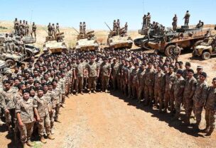 قائد الجيش العماد جوزاف عون وعدد من كبار ضباط القيادة وقادة الوحدات الكبرى والأفواج المستقلة