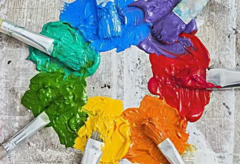 Tabla de colores de pintura para mezclar