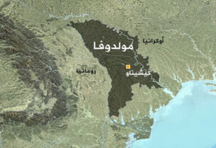 خارطة توضح حدود مولدوفا
