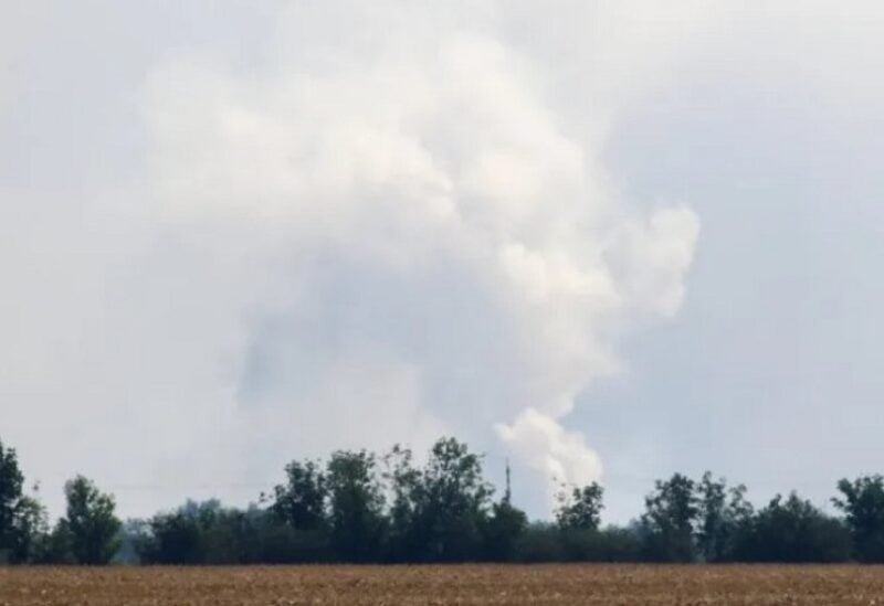 دخان يتصاعدمن مستودع زخيرة روسي بالقرب من الحدود مع أوكرانيا