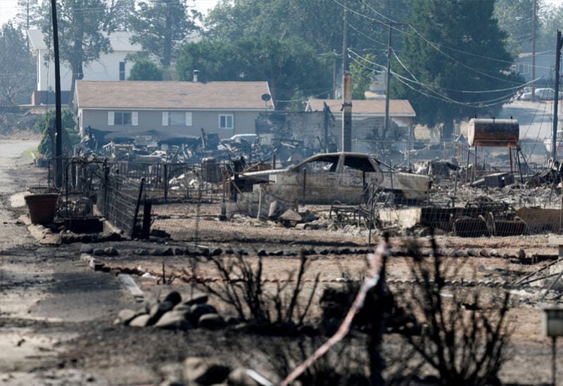 آثار الحريق الهائل شمال ولاية كاليفورنيا الأمريكية