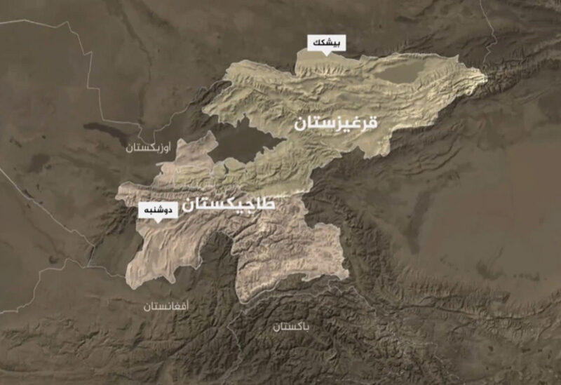 خارطة الحدود بين طاجيكستان وقرغيزستان