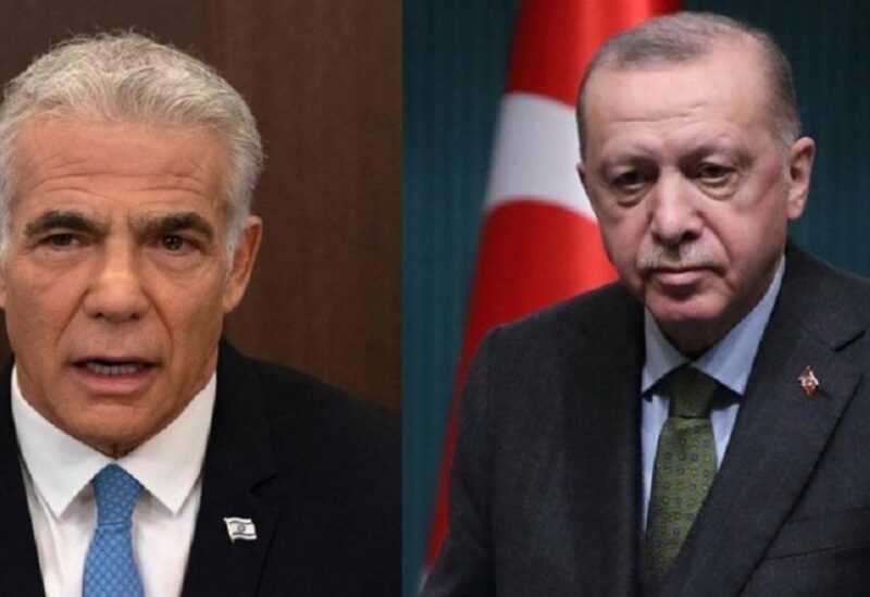 رئيس الوزراء الإسرائيلي يائير لابيد والرئيس التركي رجب الطيب اردوغان