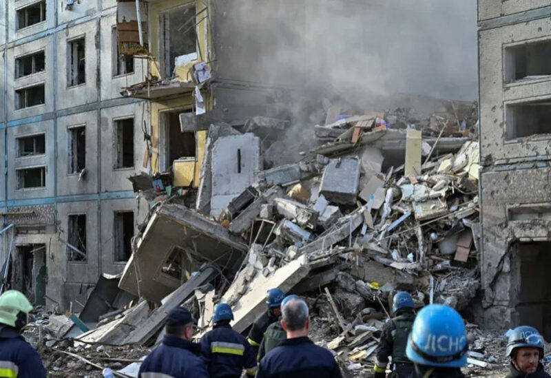 آثار الدمار في مدينة زابوريجيا الأوكرانية