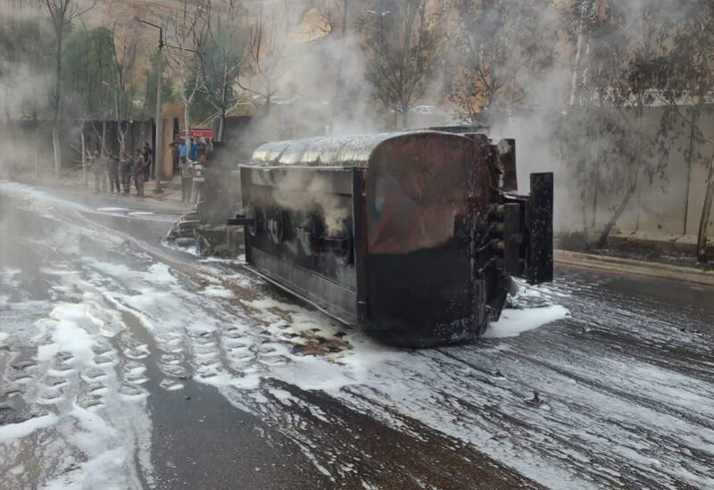 انفجار صهريج مازوت على أوتوستراد المتن السريع